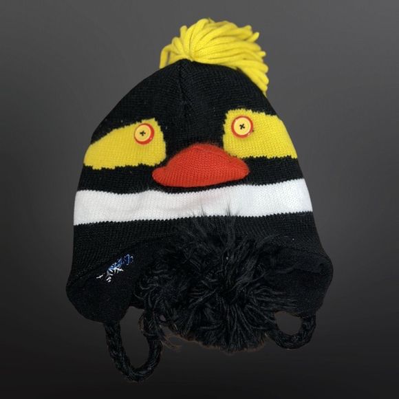 Polar Dash Fleece Lined Ear Flap Penguin Pom Beanie Hat - Picture 1 of 3